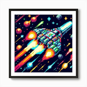 8-bit spaceship 2 Art Print