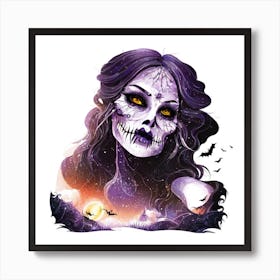 Skeleton Girl 3 Art Print