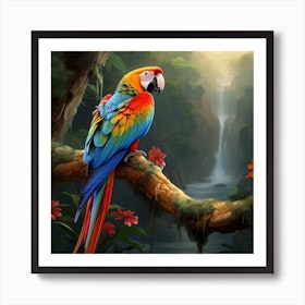 Poster con cornice - Colorato collage - Parrot In The Jungle