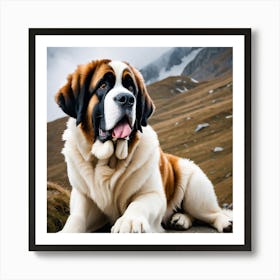 St Bernard Dog 37 Art Print