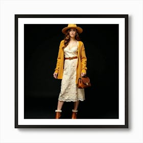 Woman In A Yellow Dress 2 Art Print