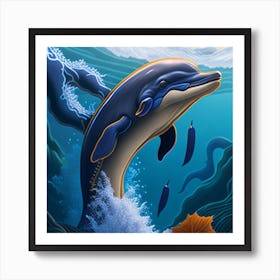 Dolphin In The Ocean Art Print