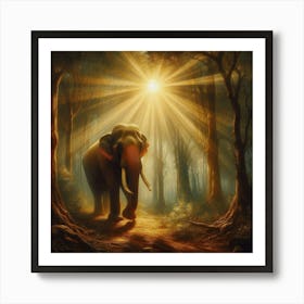 Elephant In The Forest Art Print