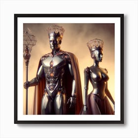 Robot Couple 3 Art Print