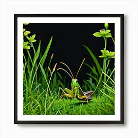 Grasshopper In The Grass 1 Art Print