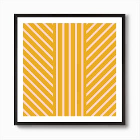 Lined Marigold Square Art Print