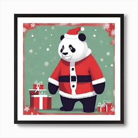 Giant Santa Panda Art Print