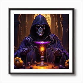 Skeleton Holding A Potion Art Print