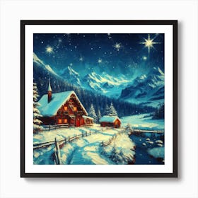 Christmas In The Mountains Art Print