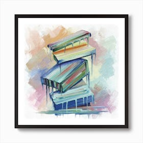 A group of paintings falling on top of each other 22 Art Print