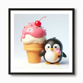 Ice Cream Penguin 2 Art Print