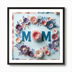 Mom With Flowers Art Print