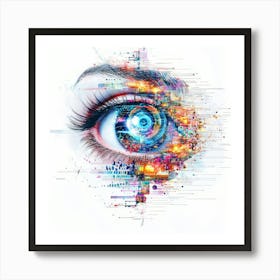 Digital Eye.Generated AI. Wall Art Print 1 Poster