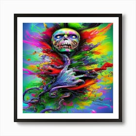 Psychedelic Skull Art Print