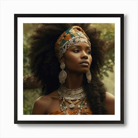 African Woman With Afro Art Print