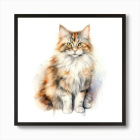 Brazilian Shorthair Longhair Cat Portrait 3 Art Print