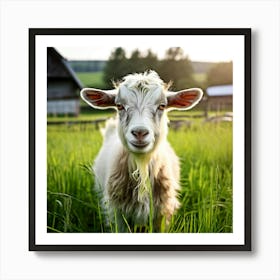 Grass Green Goat Farm Mammal Milk Farming Animal Meadow Head Canino No People Pasture S Art Print