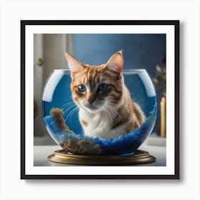 Cat In Fish Bowl 8 Art Print