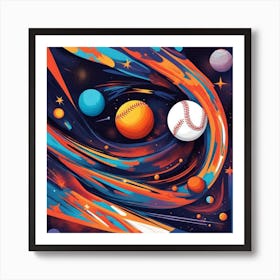 Space Baseball Art Print