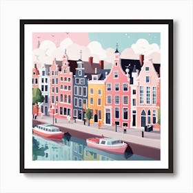 Amsterdam City Low Poly (32) Art Print