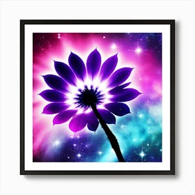 Purple Flower In Space Art Print