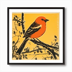 Retro Bird Lithograph American Goldfinch 4 Art Print