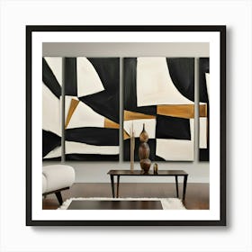 Abstract Black And White Painting Art Print