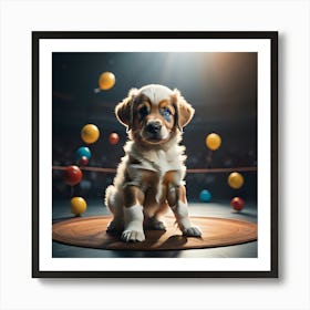 Circus Puppy (Series) Juggler Art Print