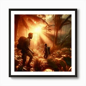 Trekking In The Jungle Art Print