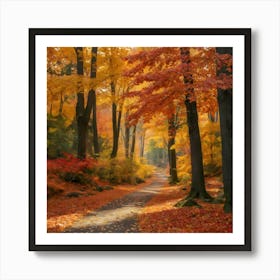 Autumn Forest Path Art Print