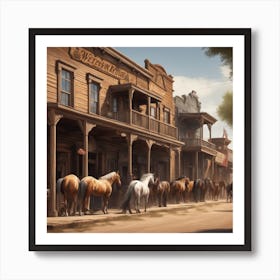 Horses In The West 2 Art Print