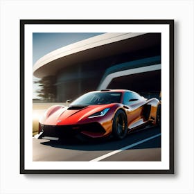 red sports car Art Print