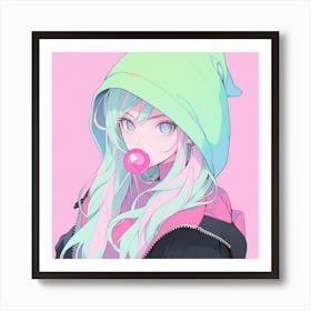 Cute Anime Girl 3 Art Print