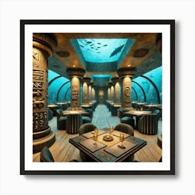 The Deep Waters Dining Hall In A Submarine Restaur Art Print