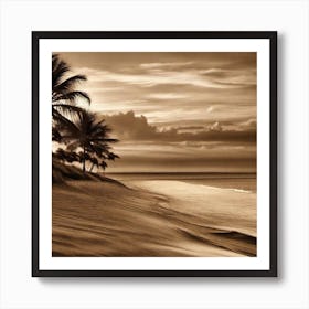 Sepia Beach 3 Art Print