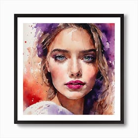 Watercolor Of A Woman 3 Art Print