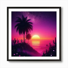 Sunset At The Beach 778 Art Print