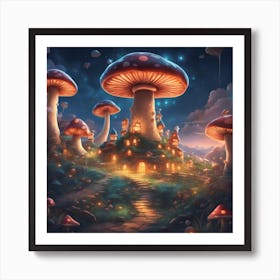 The Stars Twinkle Above You As You Journey Through The Mushroom Kingdom S Enchanting Night Skies, Ul (1) Art Print