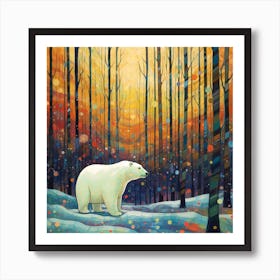 Polar Bear In The Woods Art Print