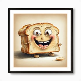 Cartoon Bread 10 Art Print