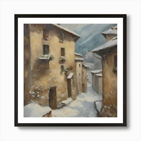 Snowy Alley Art Print