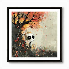 Skeleton In The Forest Art Print