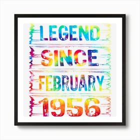 February 67 Years Old Since 1956 67th Birthday Gifts Tie Dye Art Print