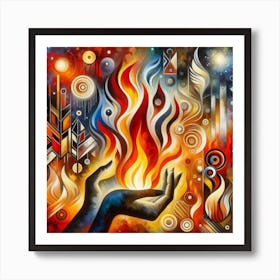 Fire hands of a virgo Art Print