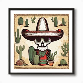 Mexican Skull 17 Art Print