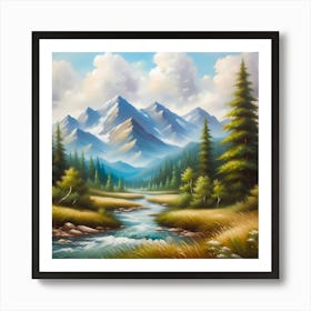 Mountain Landscape Painting 1 Art Print