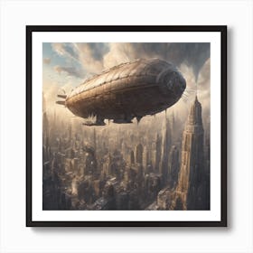 70167 Massive Airship Floating Above A Sprawling Metropo Xl 1024 V1 0 Art Print
