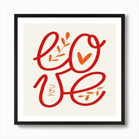 Love You 2 Art Print