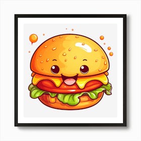 Cartoon Burger Art Print