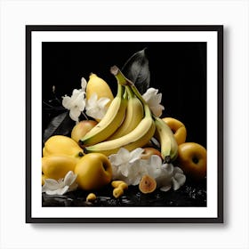 Bananas in yellow Art Print